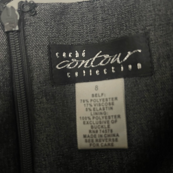 Cache Contour Collection Midi Sleeveless Dress Gray Fully Lined Size 8 - Picture 6 of 8